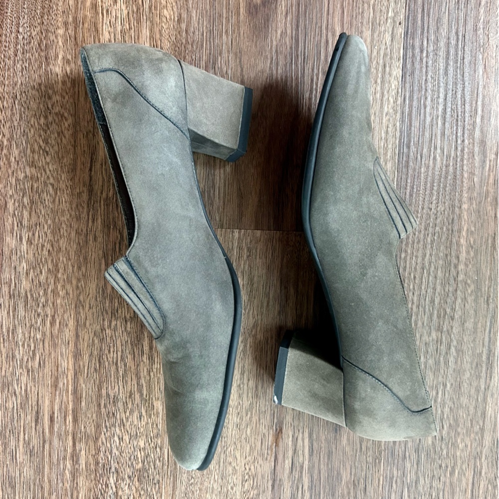 NATURALIZER Natural Flex Leather Suede Square Toe Block Heels Academia Sz 8.5 N - Picture 3 of 8